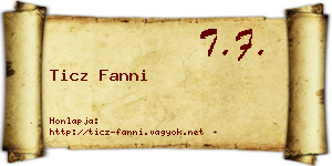 Ticz Fanni névjegykártya