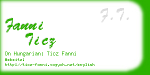 fanni ticz business card